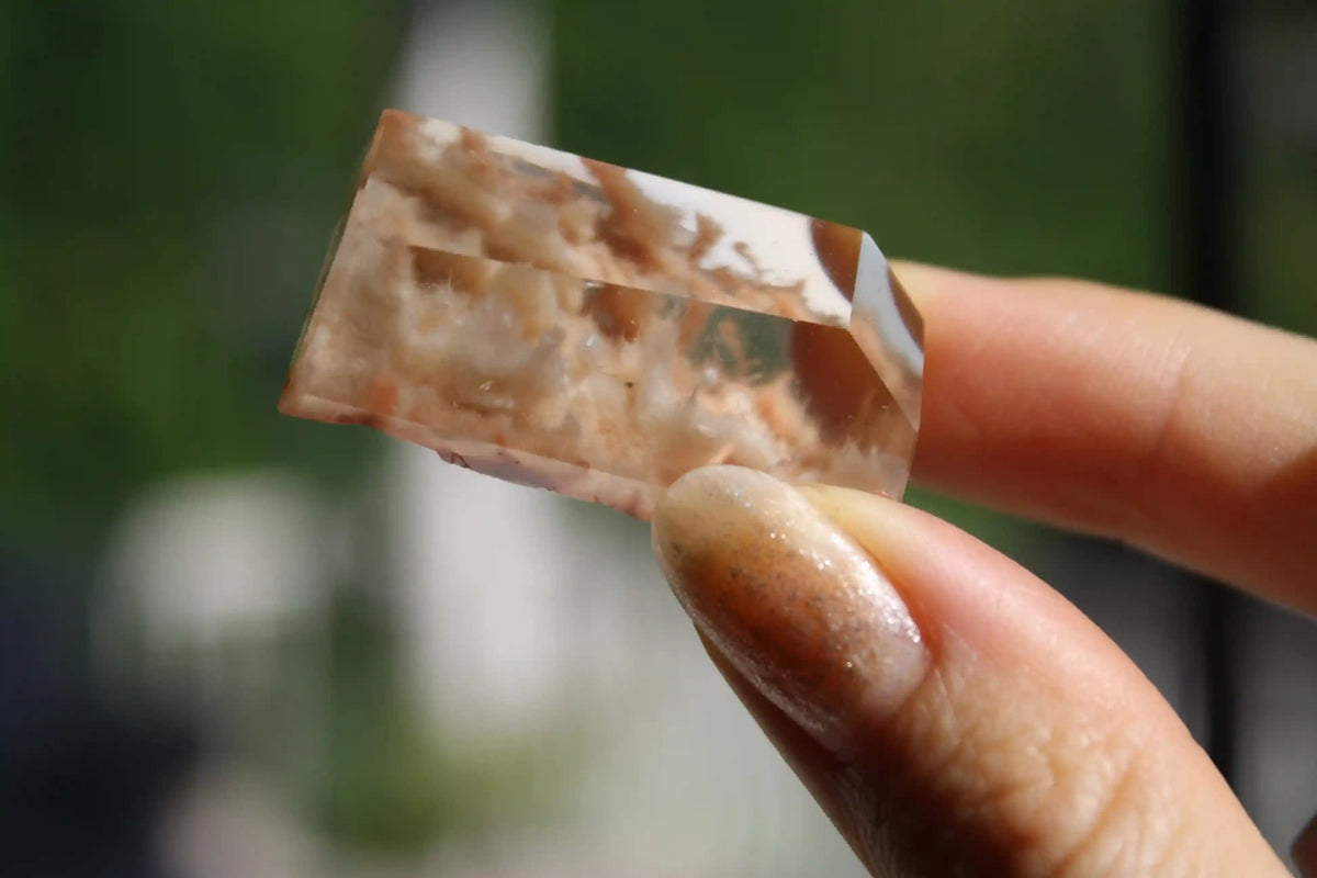 Rare Coral Amphibole Quartz Freeform