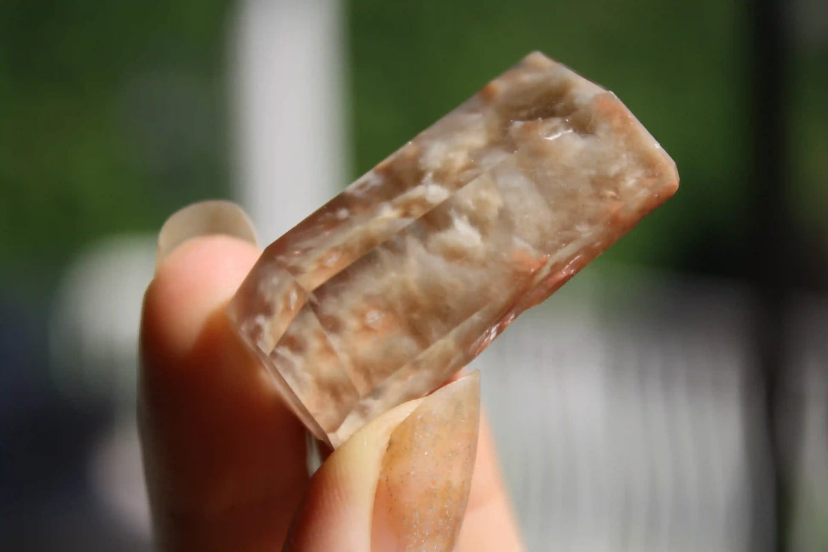 Rare Coral Amphibole Quartz Freeform