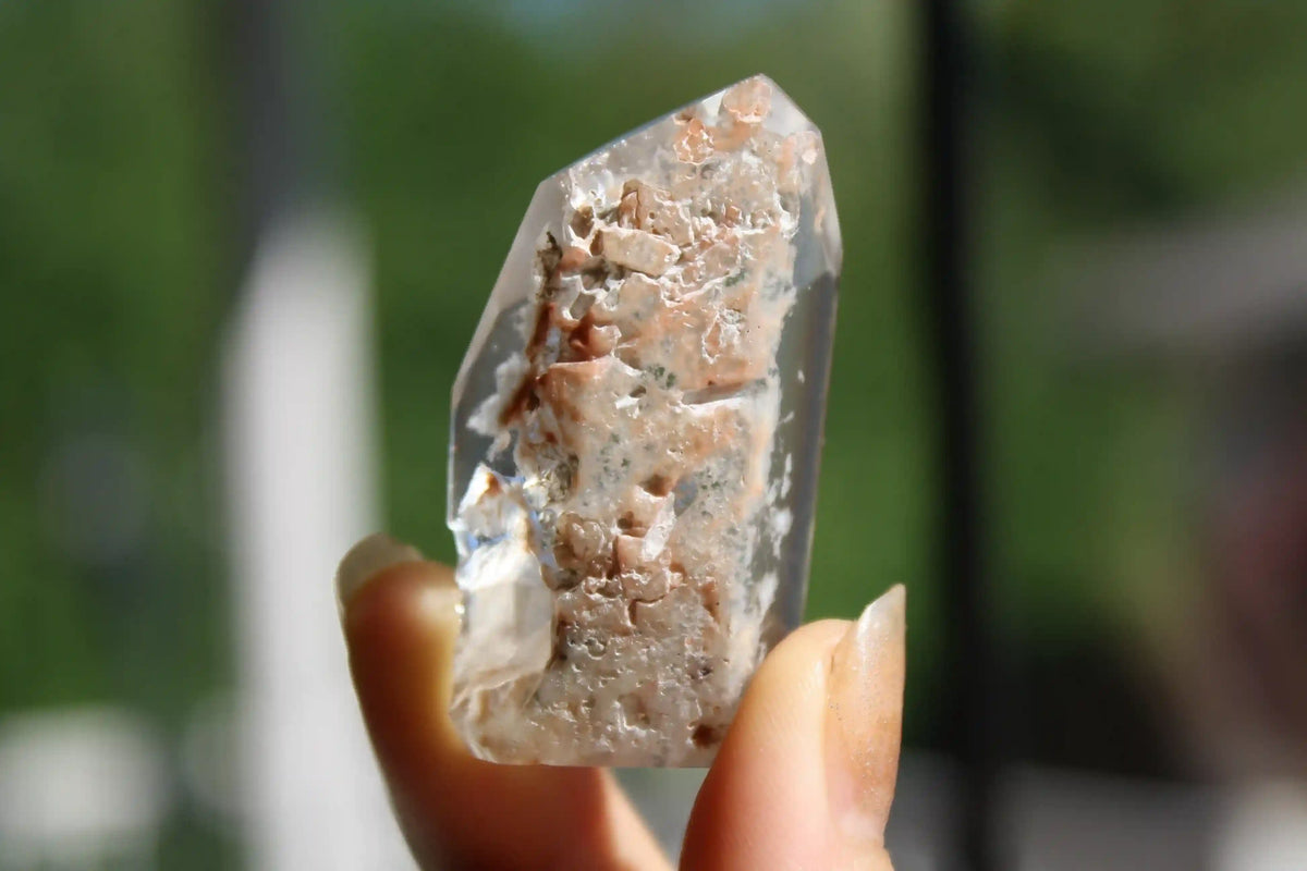 Rare Coral Amphibole Quartz Freeform