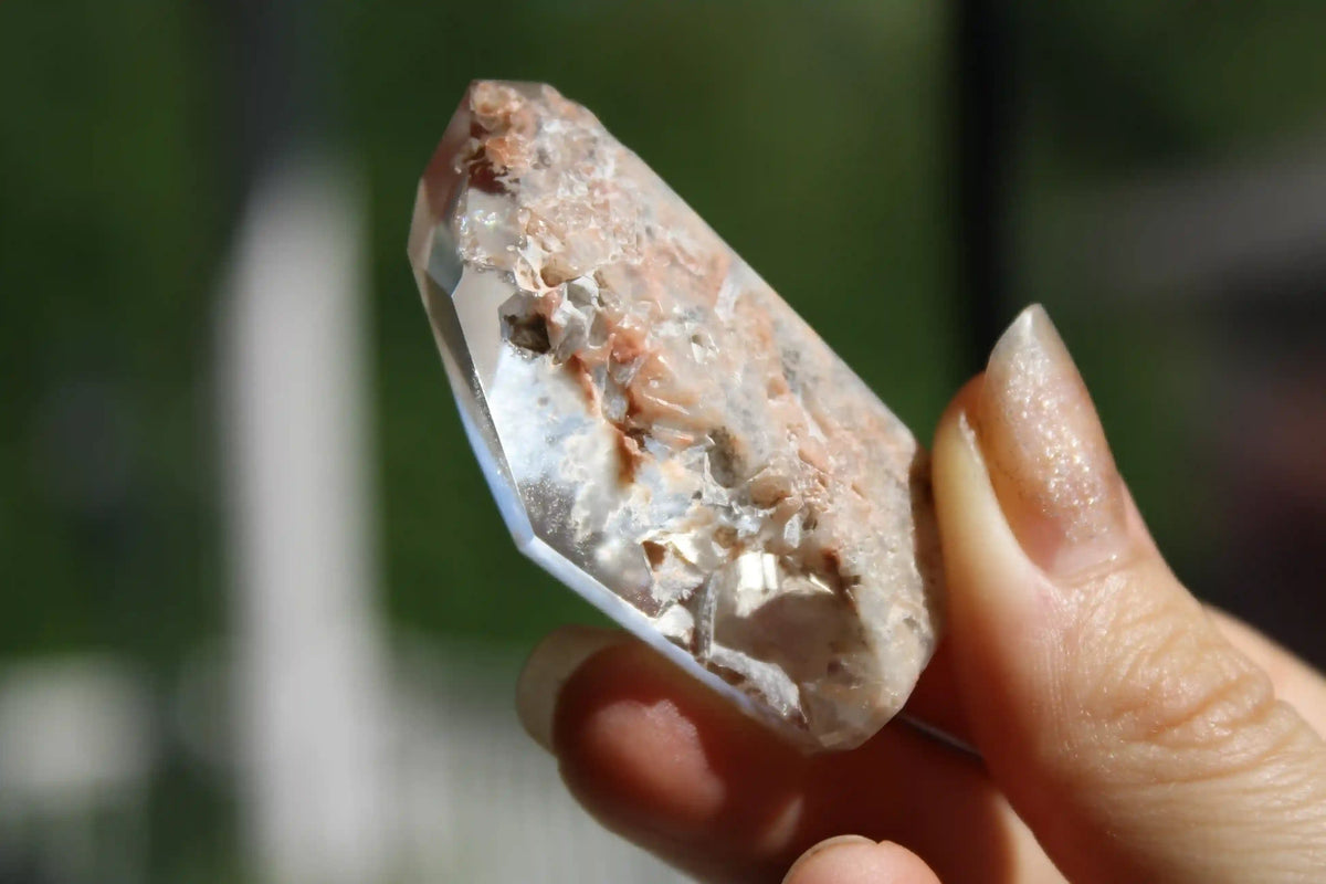 Rare Coral Amphibole Quartz Freeform