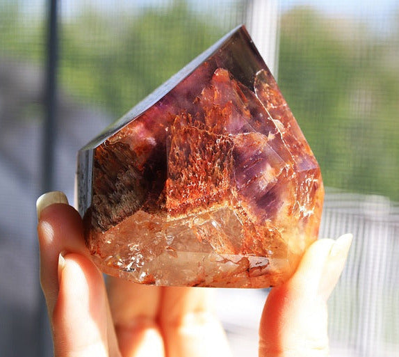 lemurian, dreamcoat lemurian, rare crystal, amethyst
