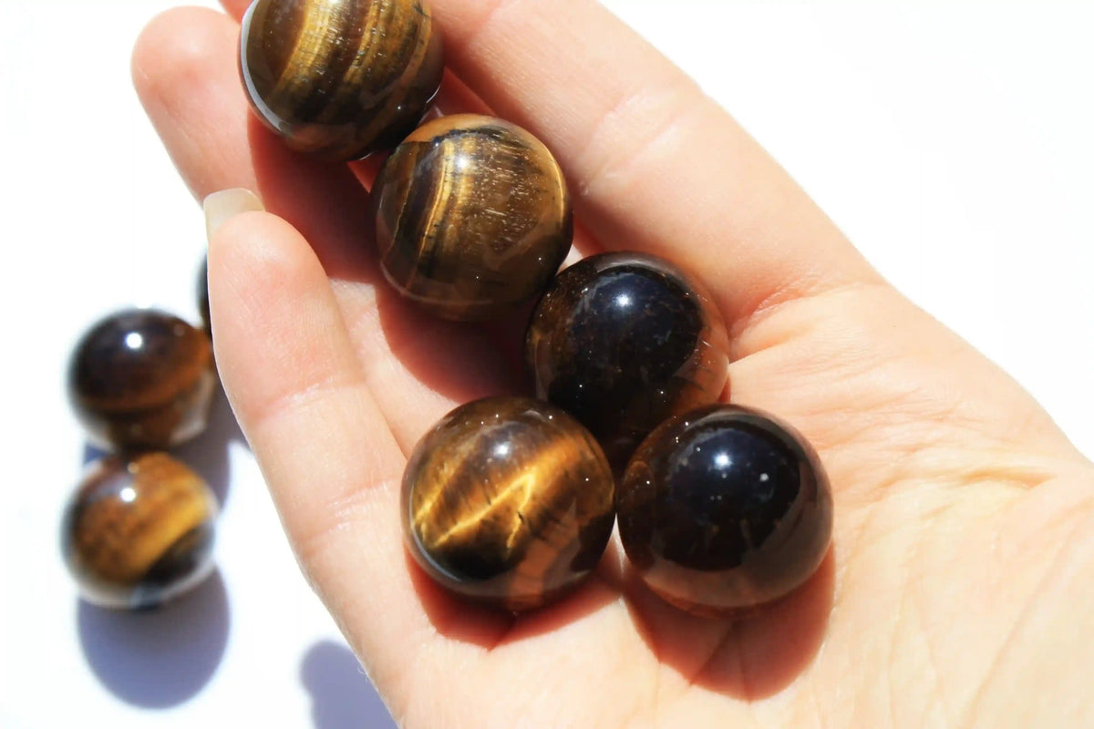 Tigers eye mini sphere, tigers eye sphere, tigers eye crystal, Canadian crystal shop, crystal shop, tigers eye stone, empowerment crystal 