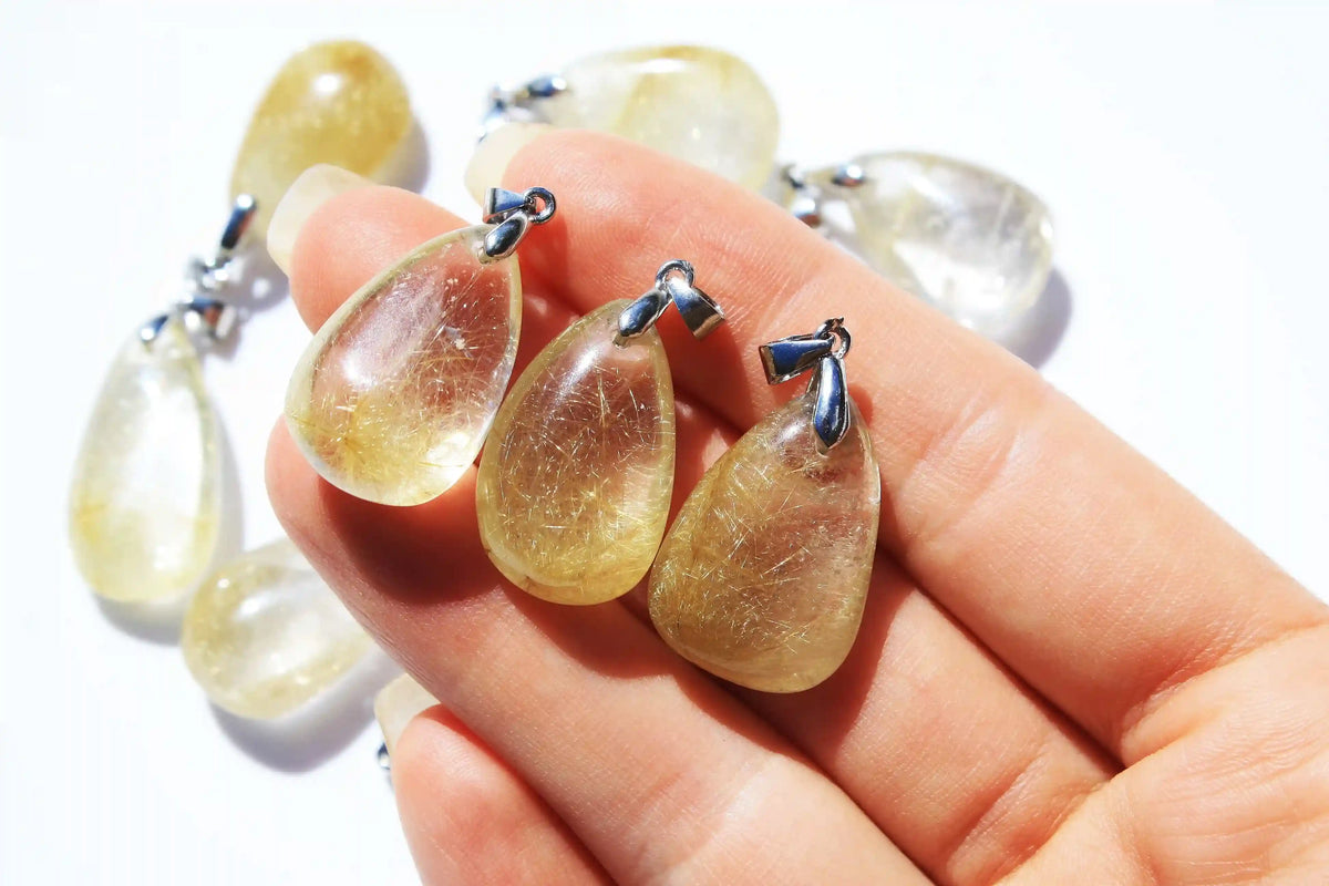 Rutile quartz pendant, crystal pendant, crystal jewellery, crystal necklace, rutile quartz pendant, rutile quartz necklace 