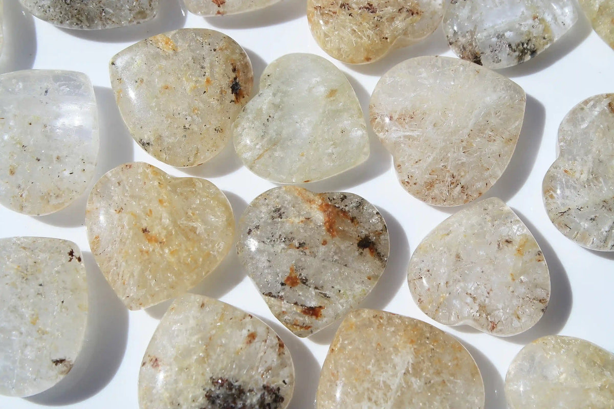 Crystal heart, garden quartz heart, white garden quartz heart, garden quartz heart, Canadian crystal shop