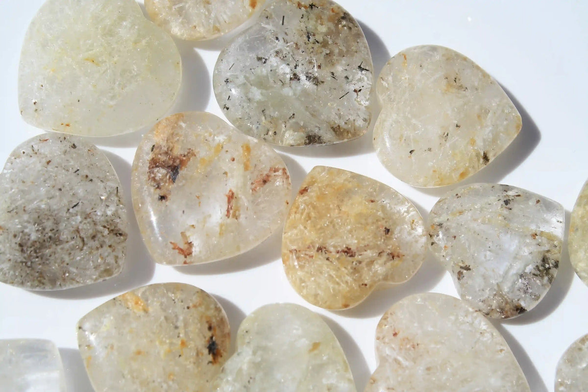 Crystal heart, garden quartz heart, white garden quartz heart, garden quartz heart, Canadian crystal shop