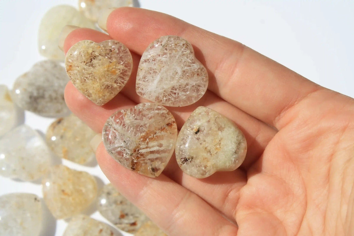 Crystal heart, garden quartz heart, white garden quartz heart, garden quartz heart, Canadian crystal shop