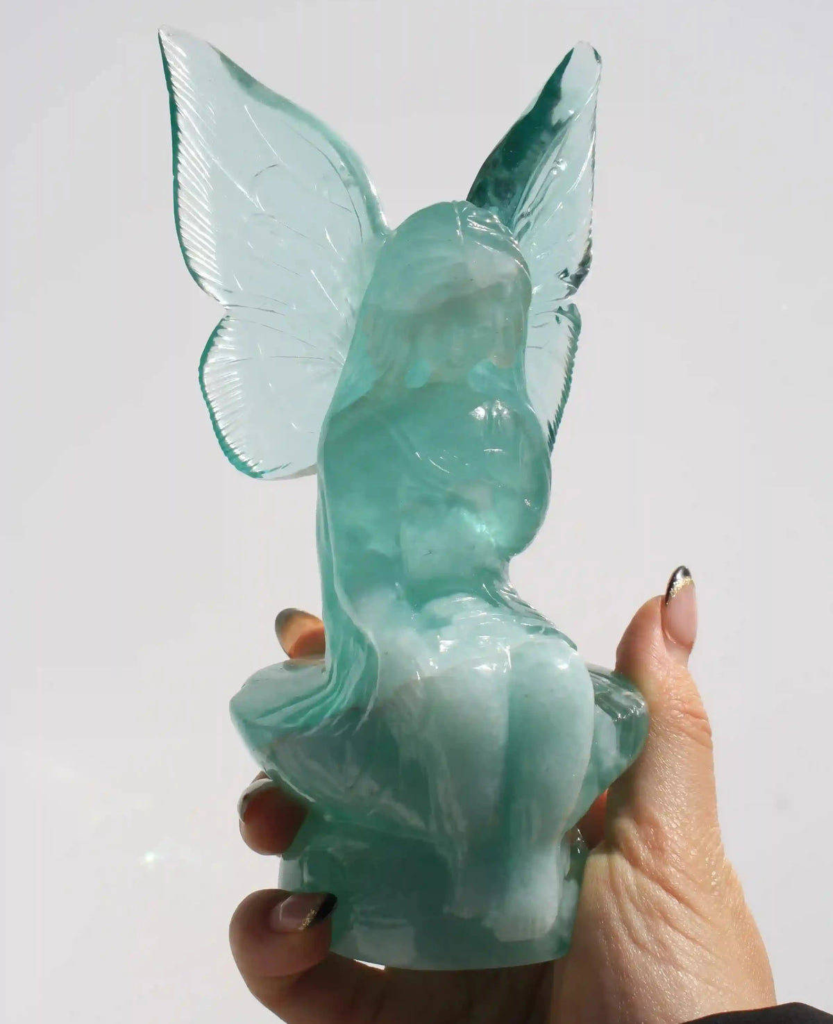 Fairy carving, vikas meena carving, Blue obsidian, Canadian crystals, fairy crystal carving, fairy carved crystal, Fairy crystal, master carved crystal