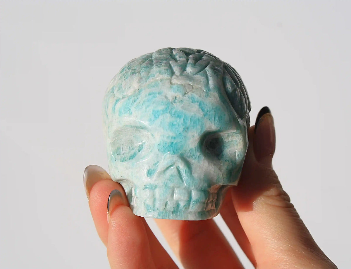 Amazonite Crystal Fairy Skull by Vikas Meena
