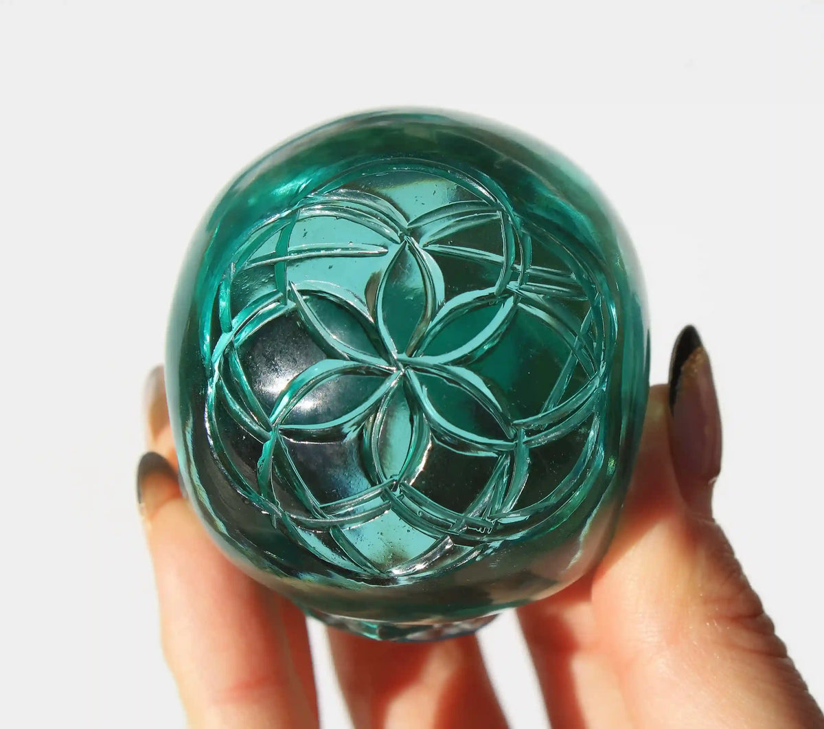 obsidian flower of life crystal carving, vikas meena carving, blue obsidian, Canadian crystals, flower of life skull, obsidian crystal, Crystal Skull, blue obsidian skull, crystal skull