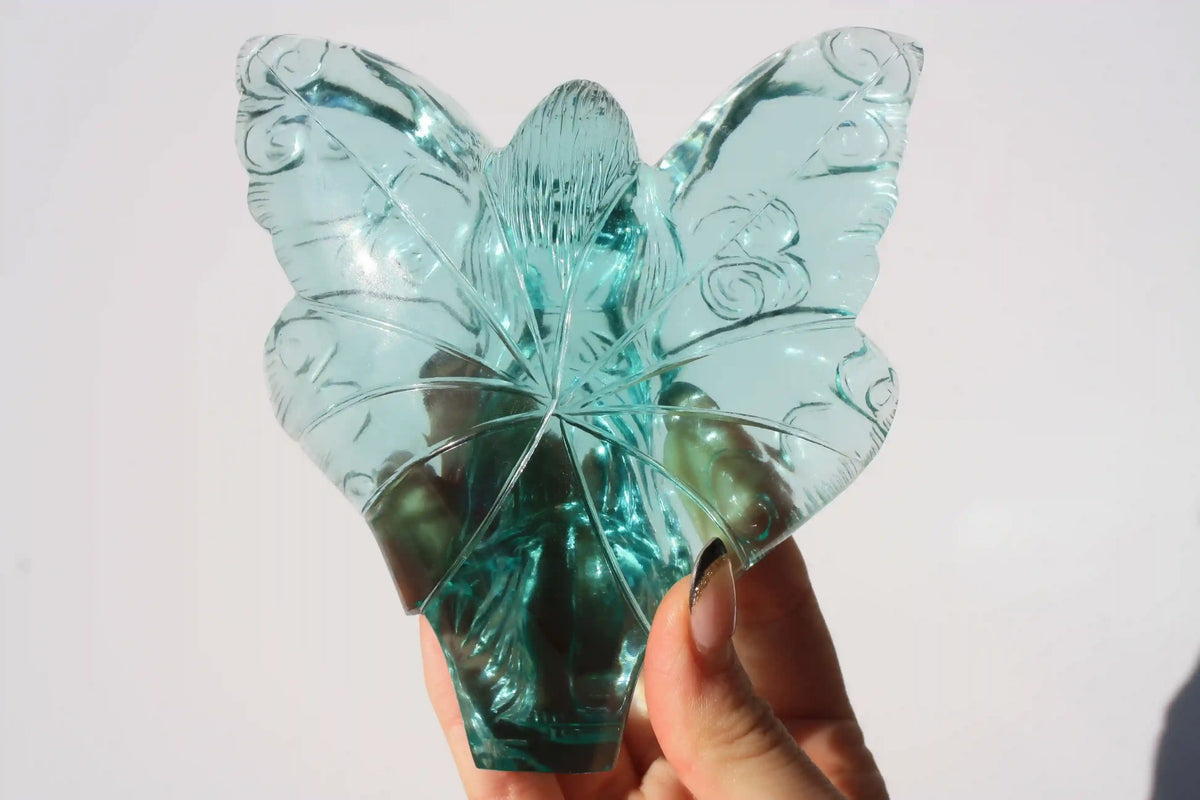 Fairy carving, vikas meena carving, Blue obsidian, Canadian crystals, fairy crystal carving, fairy carved crystal, Fairy crystal, master carved crystal