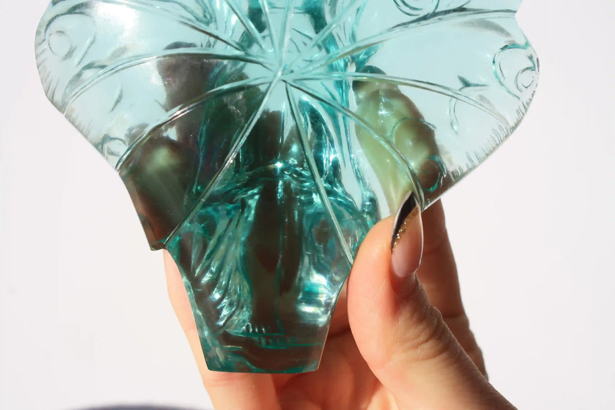 Blue Crystal Fairy Obsidian Carving by Vikas Meena
