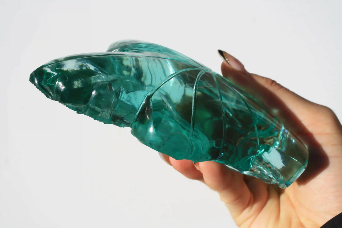 Blue Crystal Fairy Obsidian Carving by Vikas Meena