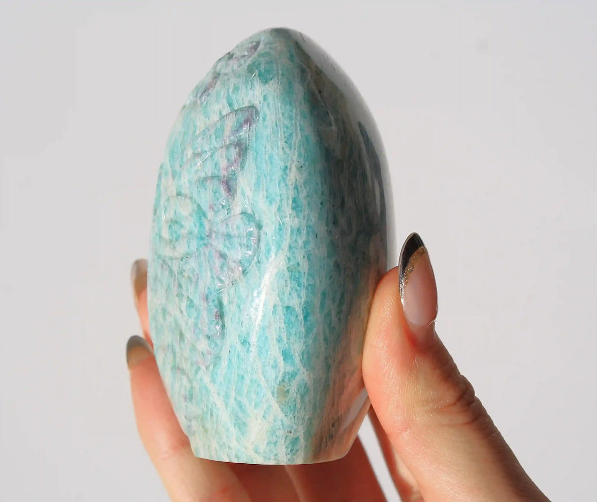 Fairy Amazonite Crystal Carving by Vikas Meena
