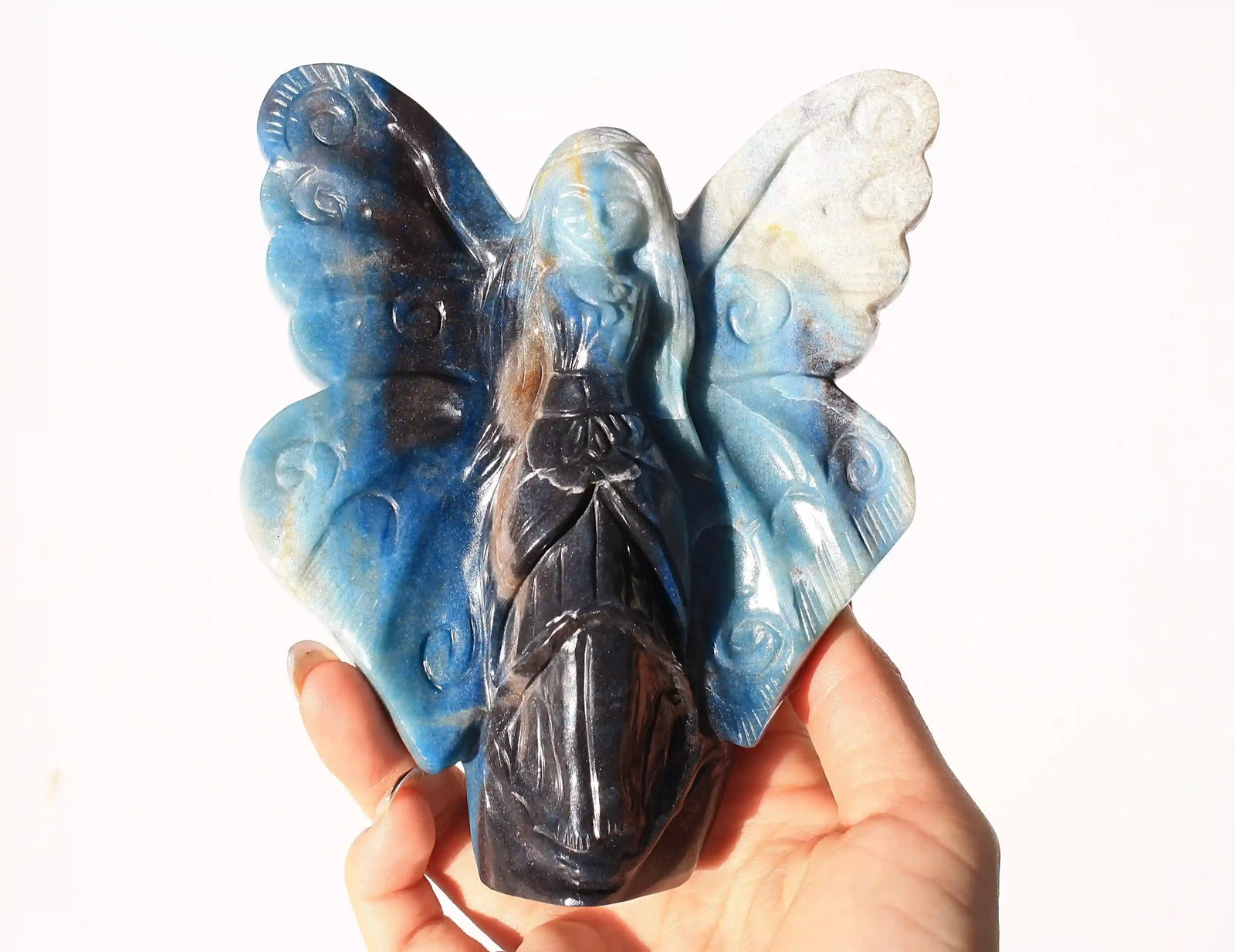 Fairy carving, vikas meena carving, Trolleite, Canadian crystals, fairy crystal carving, fairy carved crystal, Fairy crystal, master carved crystal, Trolleite crystal