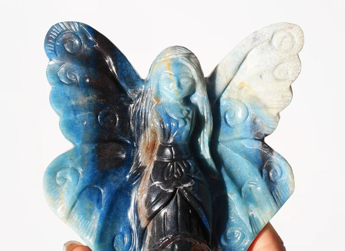 Fairy carving, vikas meena carving, Trolleite, Canadian crystals, fairy crystal carving, fairy carved crystal, Fairy crystal, master carved crystal, Trolleite crystal