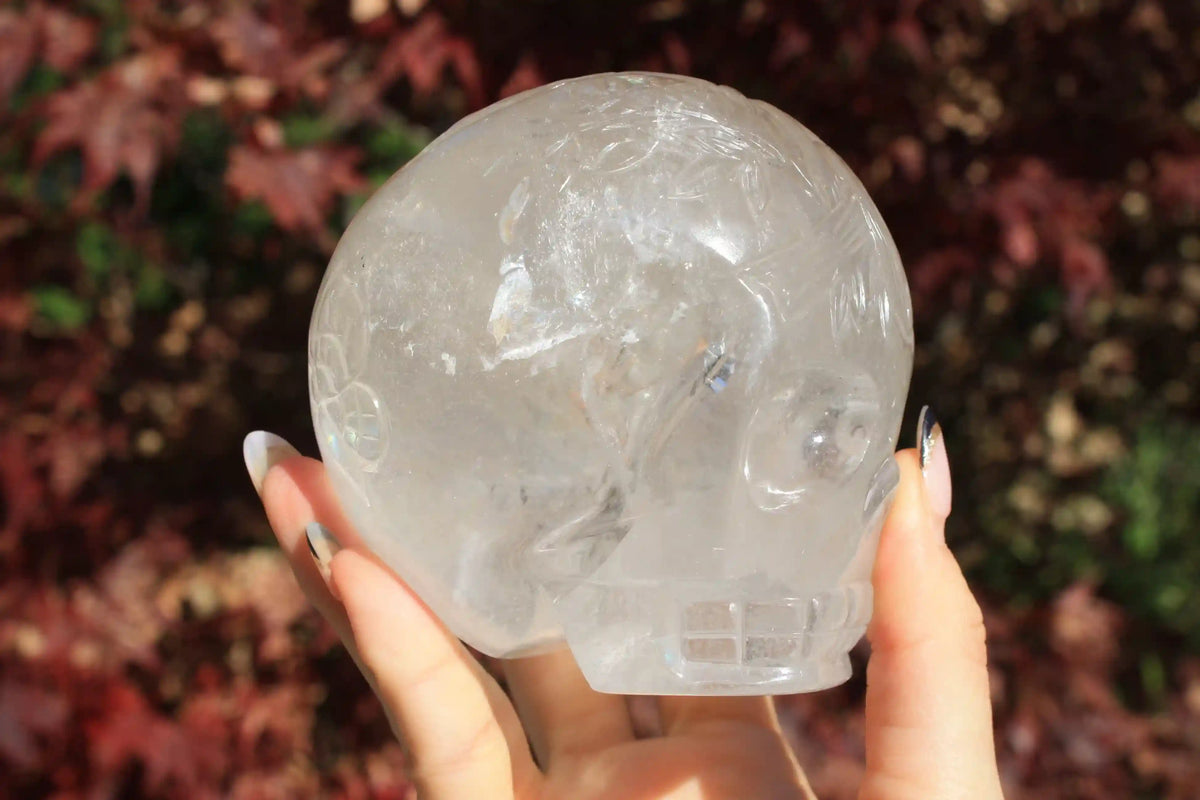 Fairy Engraved Himalayan Quartz Crystal Skull by Vikas Meena