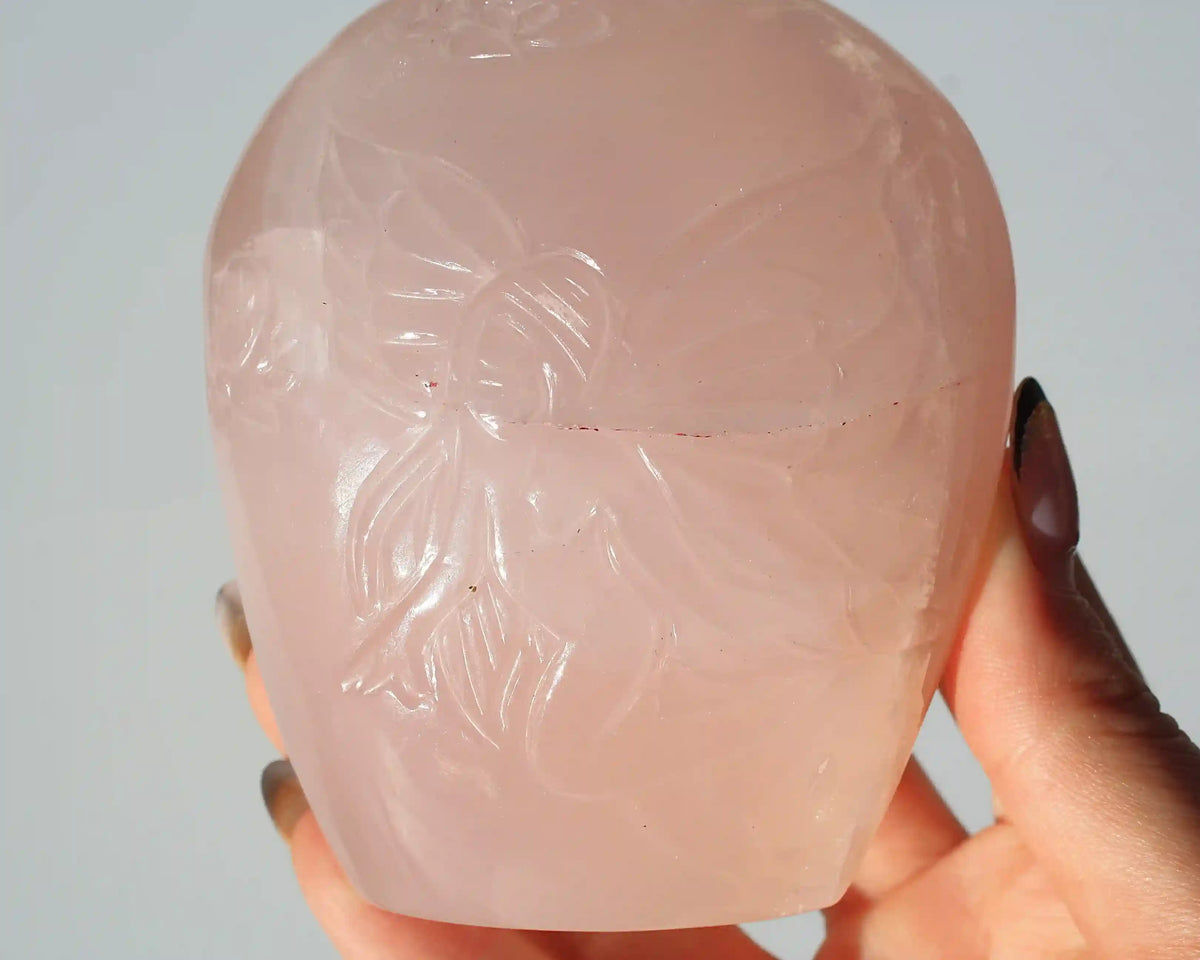 Fairy carving, vikas meena carving, Rose quartz, Canadian crystals, fairy crystal carving, fairy carved crystal, rose quartz fairy crystal 