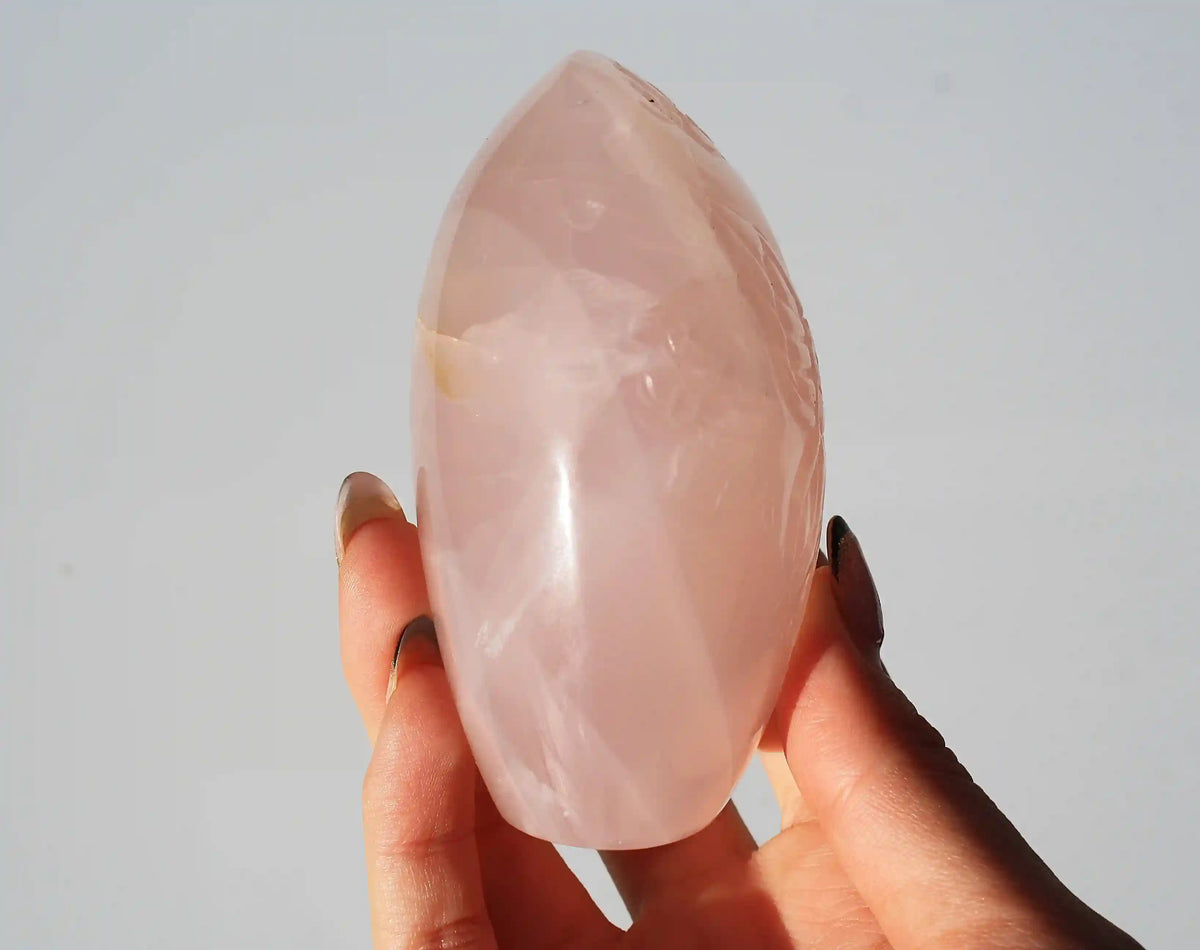 Fairy carving, vikas meena carving, Rose quartz, Canadian crystals, fairy crystal carving, fairy carved crystal, rose quartz fairy crystal 