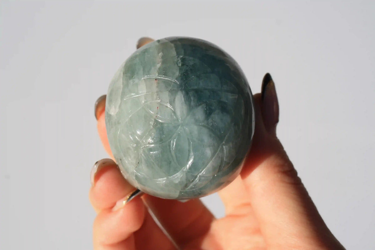 Aquamarine flower of life crystal carving, vikas meena carving, Aquamarine, Canadian crystals, flower of life skull, Aquamarine crystal, Crystal Skull, Aquamarine skull, crystal skull