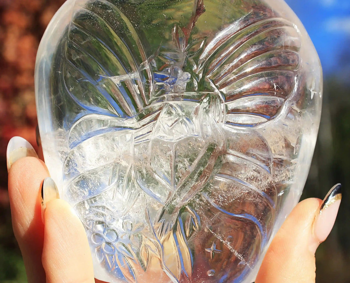 Fairy carving, vikas meena carving, Himalayan quartz , Canadian crystals, fairy crystal carving, fairy carved crystal 