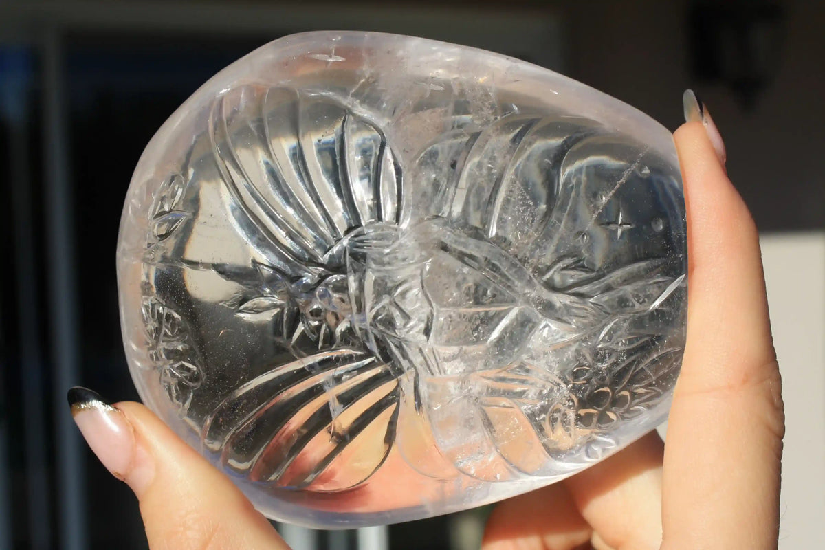 Fairy carving, vikas meena carving, Himalayan quartz , Canadian crystals, fairy crystal carving, fairy carved crystal 