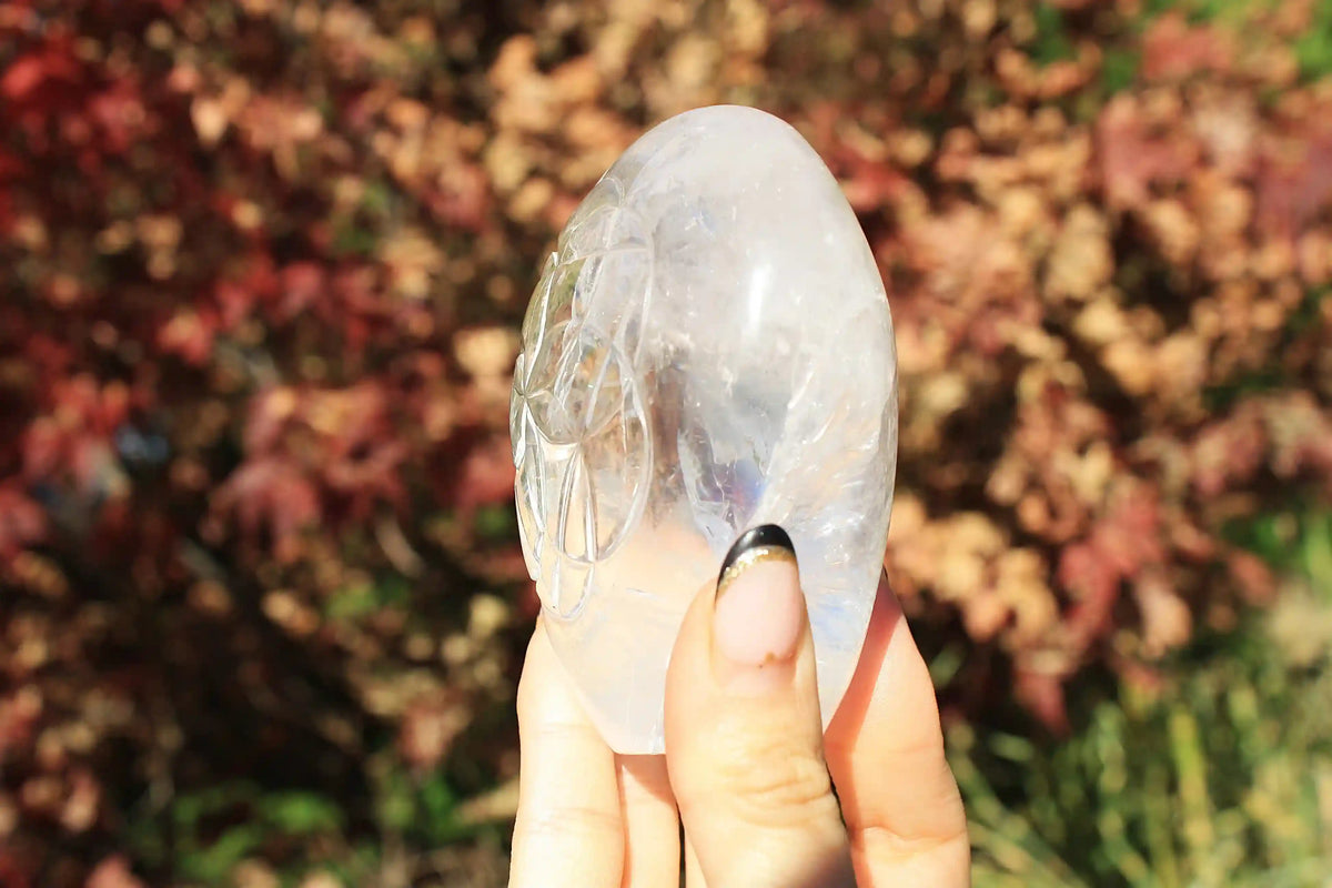 Flower of Life Himalayan Quartz Crystal Carving by Vikas Meena
