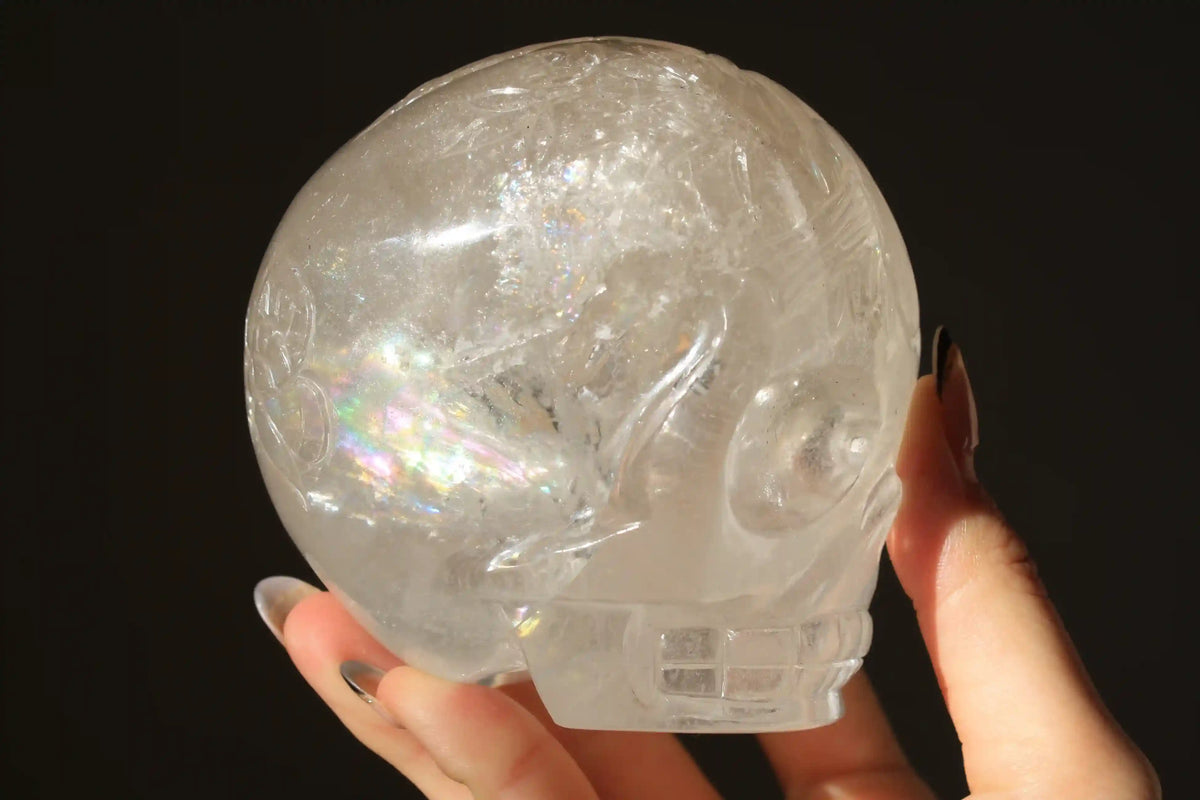 Fairy carving, vikas meena carving, Himalayan quartz , Canadian crystals, fairy crystal carving, fairy carved crystal, Crystal Skull with fairy design, crystal skull, fairy crystal skull