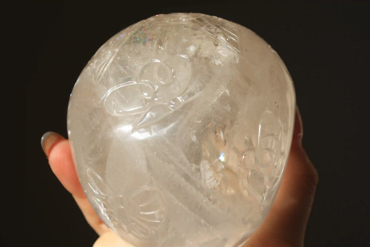Fairy carving, vikas meena carving, Himalayan quartz , Canadian crystals, fairy crystal carving, fairy carved crystal, Crystal Skull with fairy design, crystal skull, fairy crystal skull