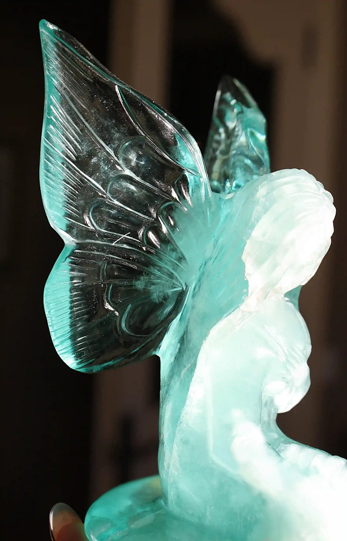 Fairy carving, vikas meena carving, Blue obsidian, Canadian crystals, fairy crystal carving, fairy carved crystal, Fairy crystal, master carved crystal