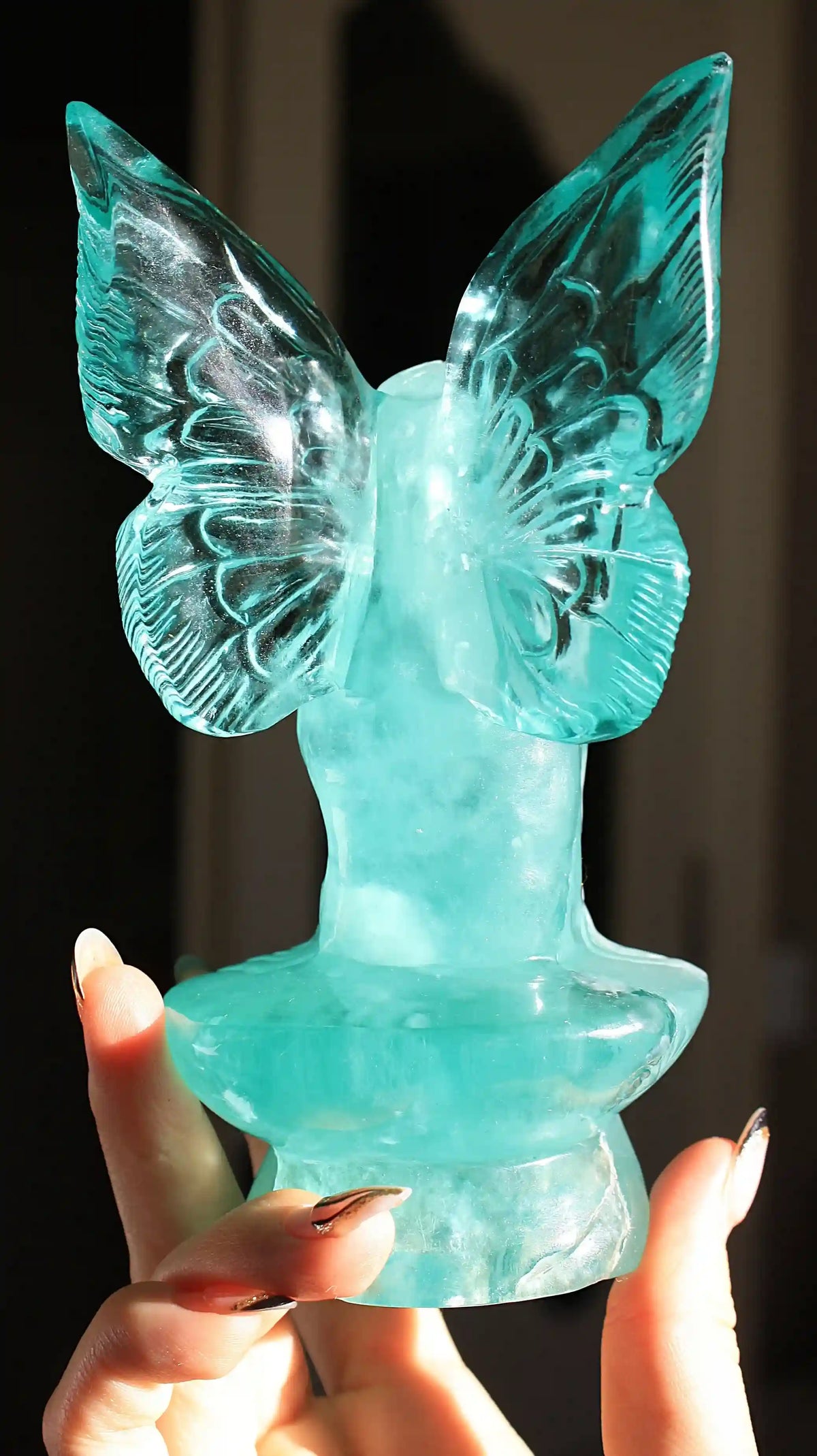 Fairy carving, vikas meena carving, Blue obsidian, Canadian crystals, fairy crystal carving, fairy carved crystal, Fairy crystal, master carved crystal
