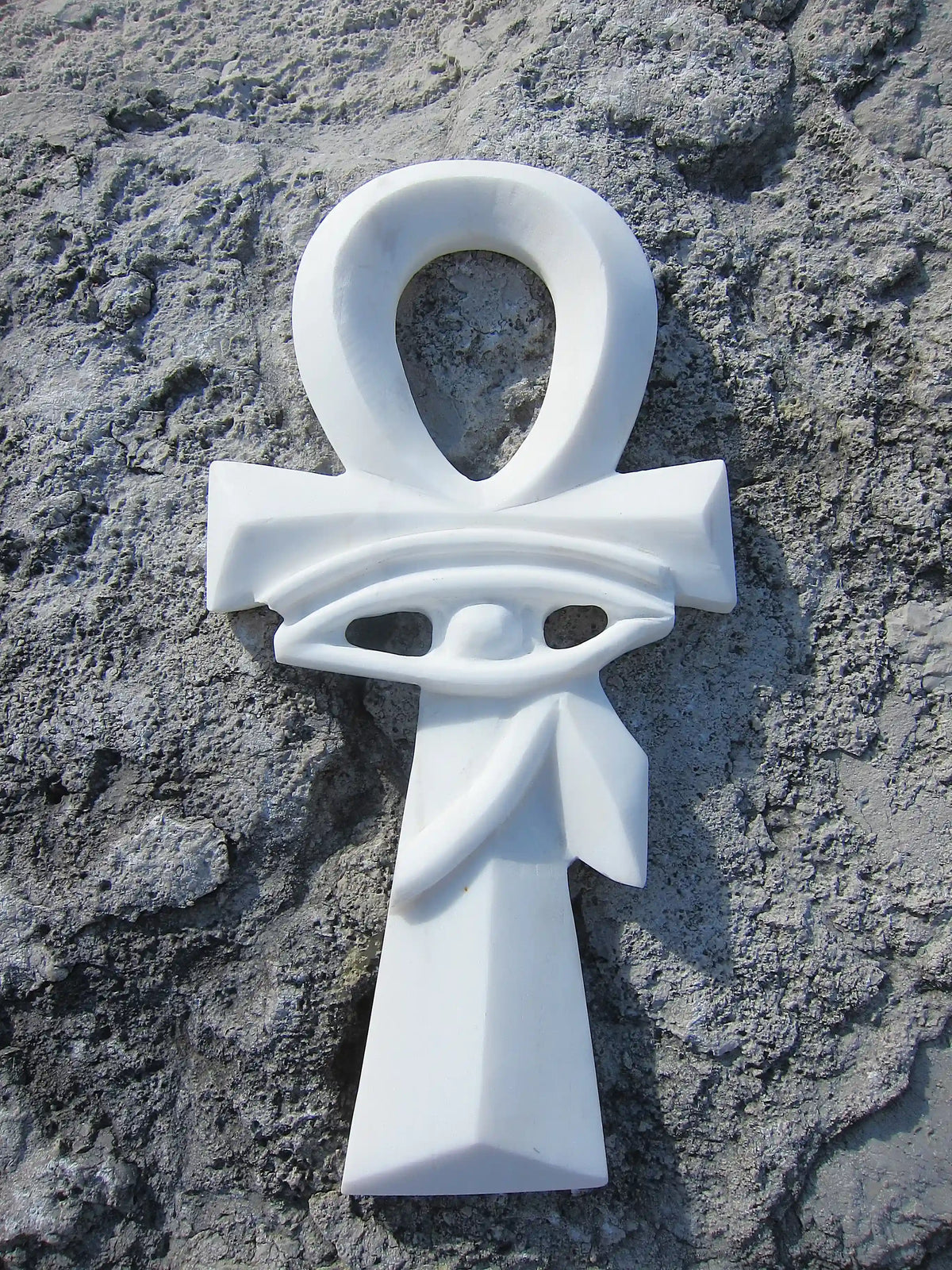 Isis Goddess Egyptian Stone, Carved Crystal Ankh, Carved Temple Stone, Egytpian Temple Stone, Carved Egyptian Temple Stone, Authentic Egyptian Temple Stone, Mody Ra, Egyptian Ankh, Large Ankh, Large Ankh Carving, Eye of Horus 