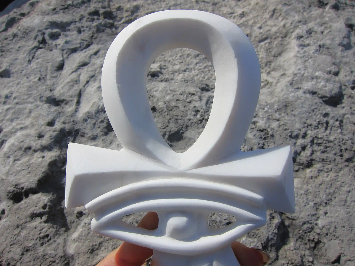 Isis Goddess Egyptian Stone, Carved Crystal Ankh, Carved Temple Stone, Egytpian Temple Stone, Carved Egyptian Temple Stone, Authentic Egyptian Temple Stone, Mody Ra, Egyptian Ankh, Large Ankh, Large Ankh Carving, Eye of Horus 