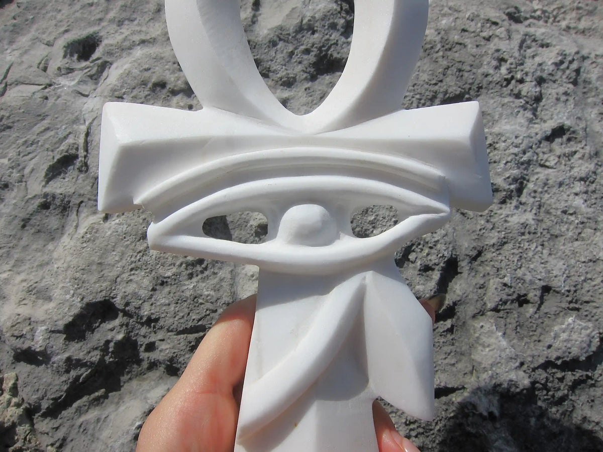Isis Goddess Egyptian Stone, Carved Crystal Ankh, Carved Temple Stone, Egytpian Temple Stone, Carved Egyptian Temple Stone, Authentic Egyptian Temple Stone, Mody Ra, Egyptian Ankh, Large Ankh, Large Ankh Carving, Eye of Horus 
