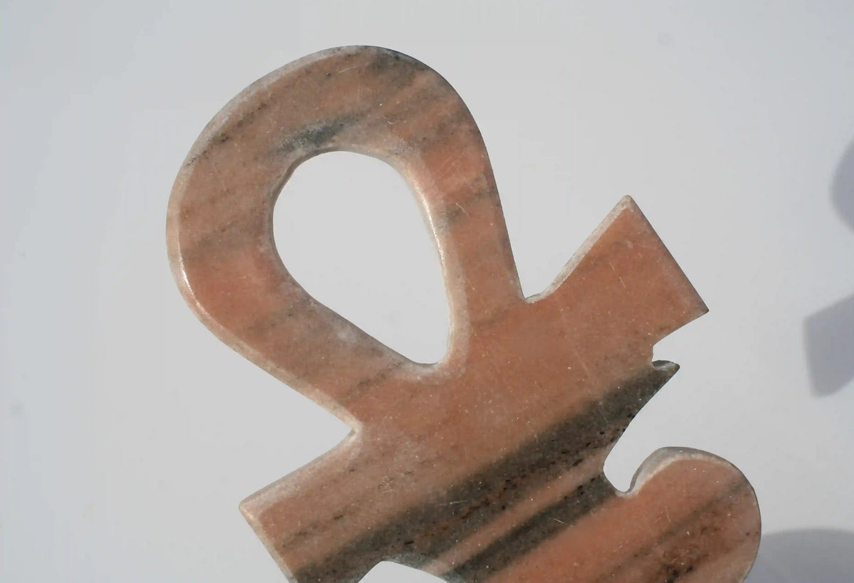 Authentic Isis Goddess Temple Stone Carved Ankh from Egypt