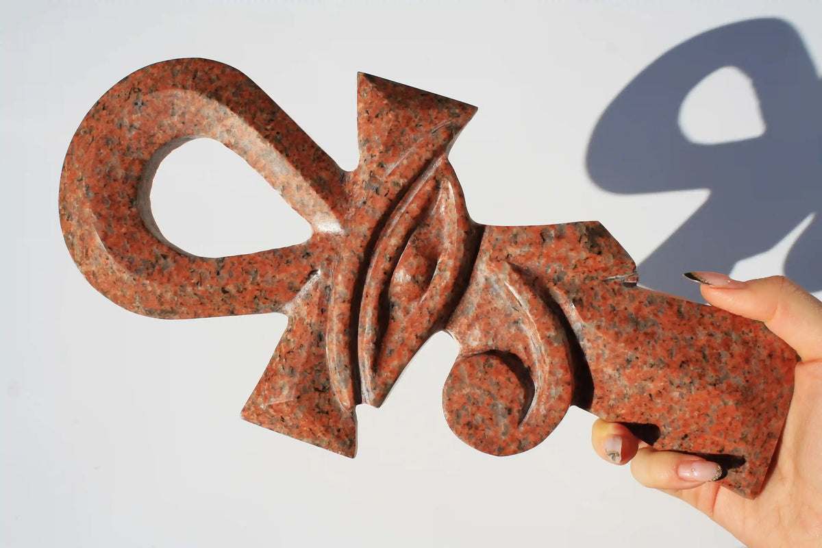 Egyptian Temple Stone, Ankh, Ankh carving, Ankh statue, Egyptian ankh, horus eye with ankh, Egyptian ankh with horus eye