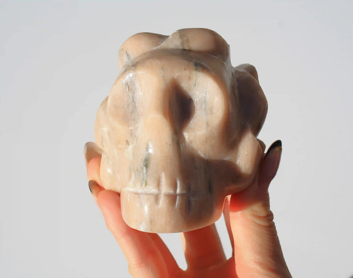 Lotus Flower Skull Authentic Isis Goddess Temple Stone from Egypt