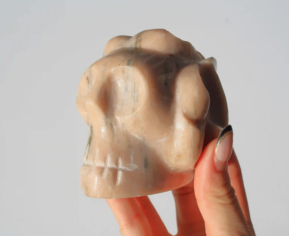 Lotus Flower Skull Authentic Isis Goddess Temple Stone from Egypt