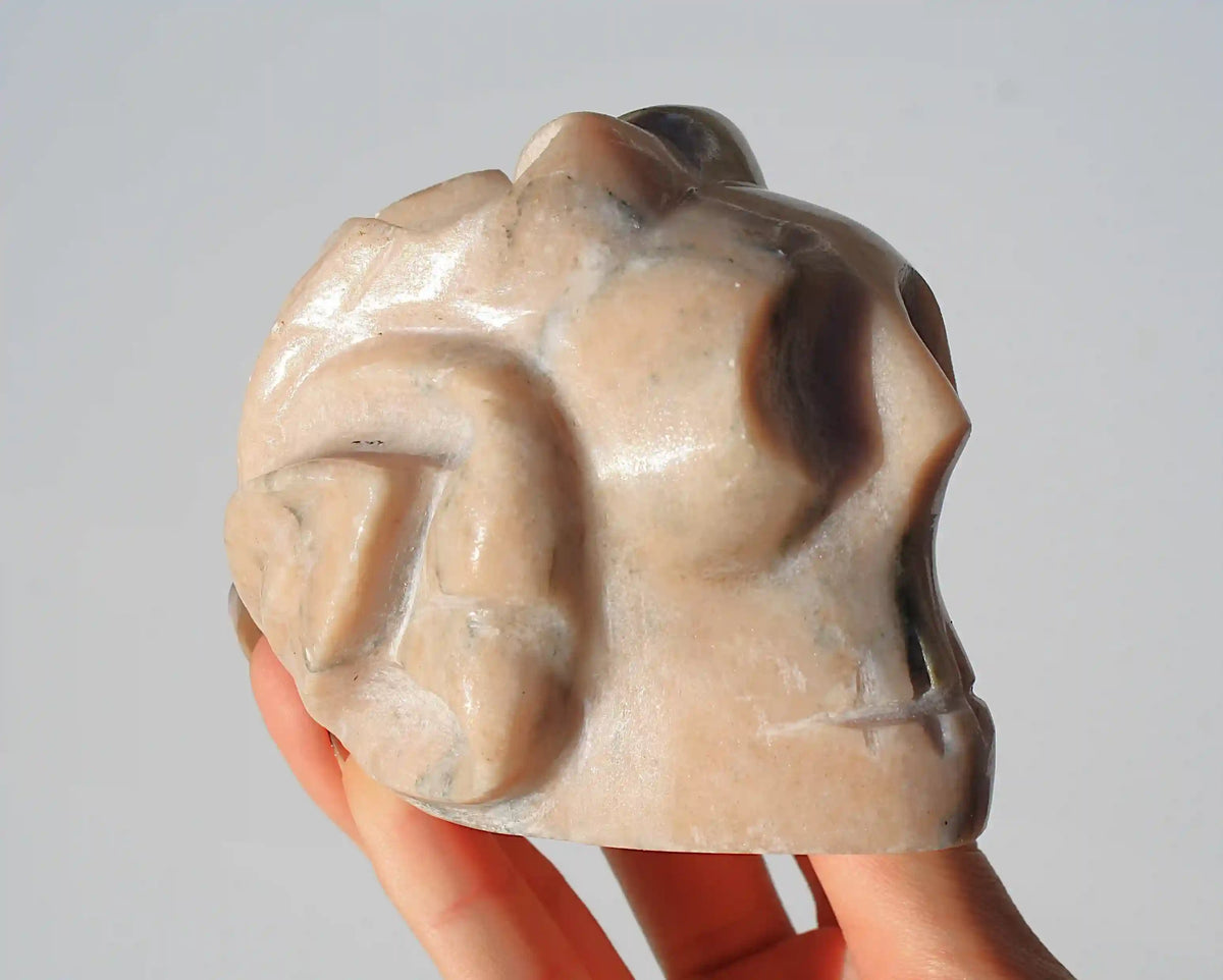 Lotus Flower Skull Authentic Isis Goddess Temple Stone from Egypt