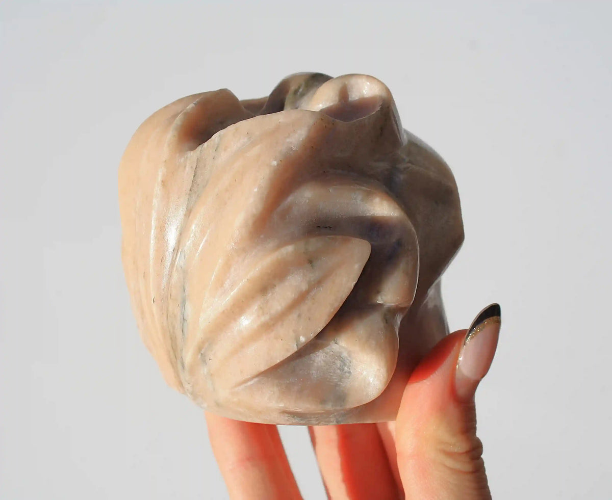 Lotus Flower Skull Authentic Isis Goddess Temple Stone from Egypt
