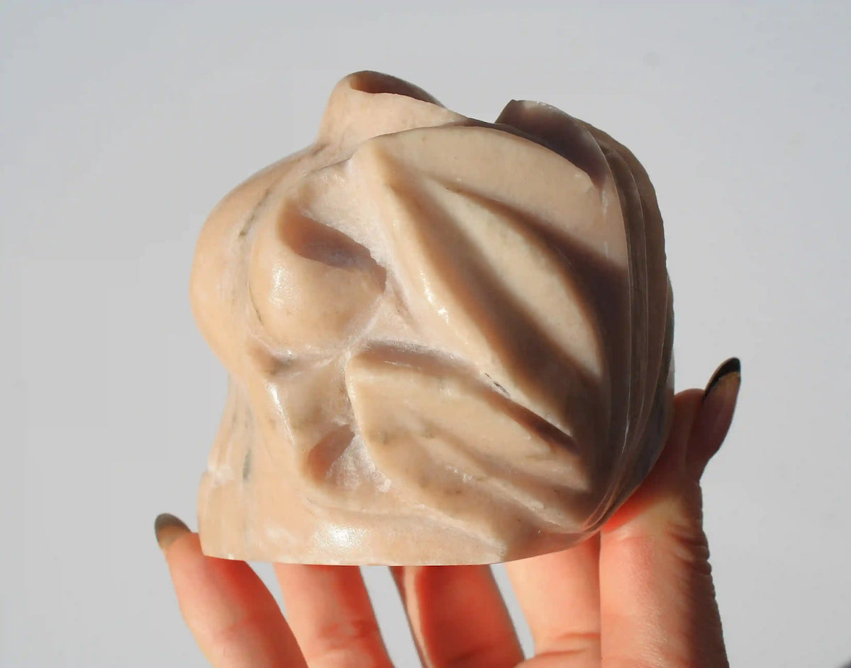 Lotus Flower Skull Authentic Isis Goddess Temple Stone from Egypt