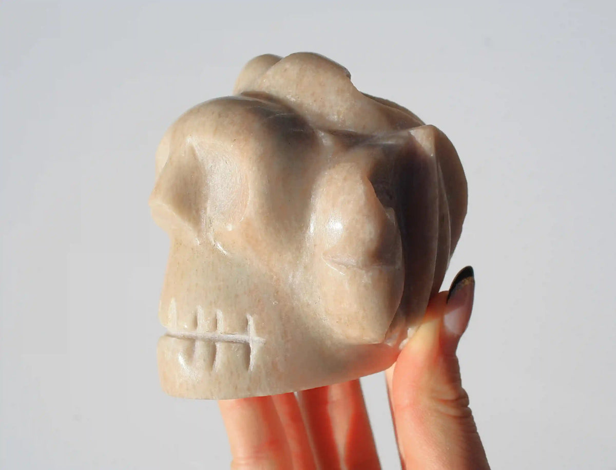 Lotus Flower Skull Authentic Isis Goddess Temple Stone from Egypt