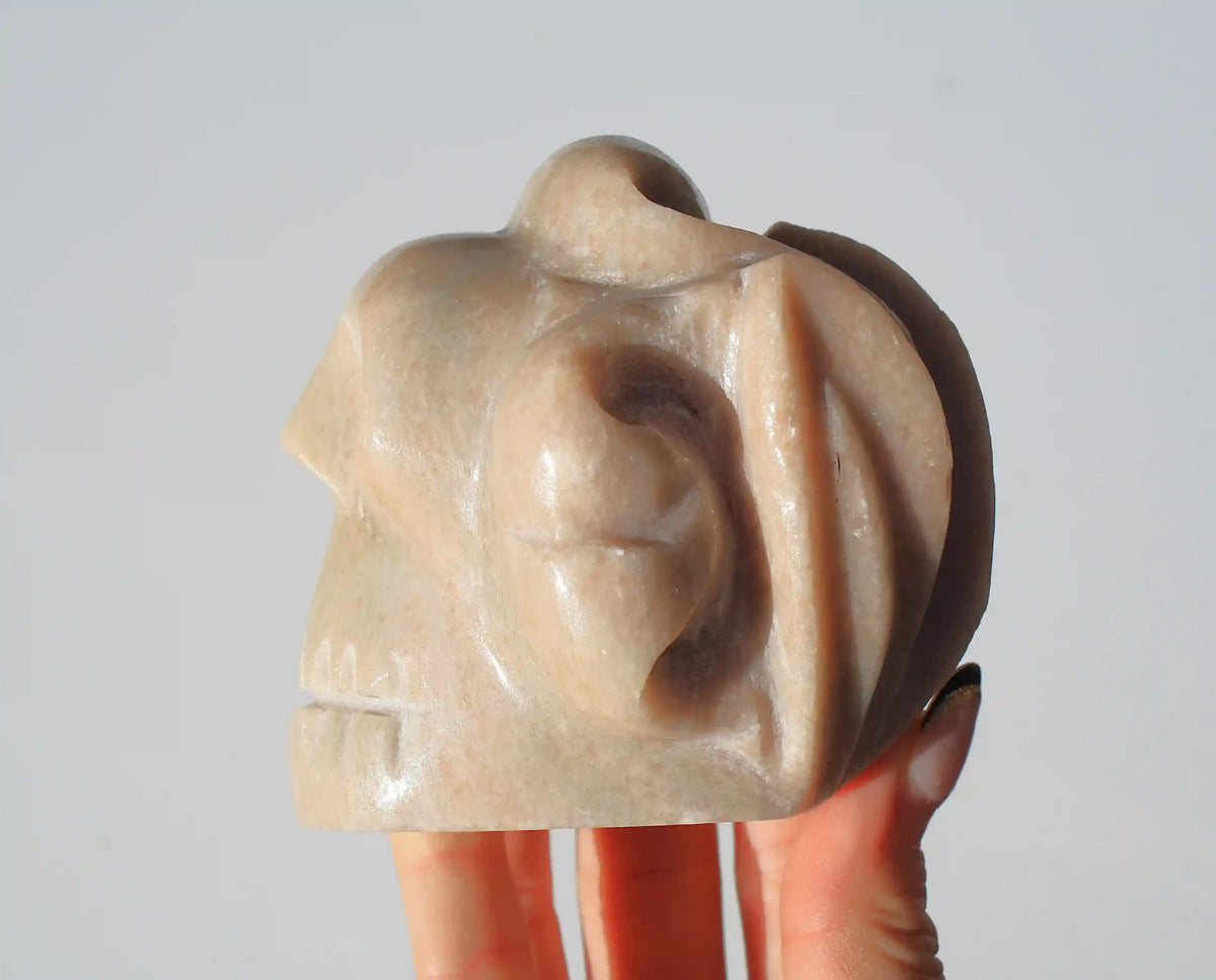 Lotus Flower Skull Authentic Isis Goddess Temple Stone from Egypt