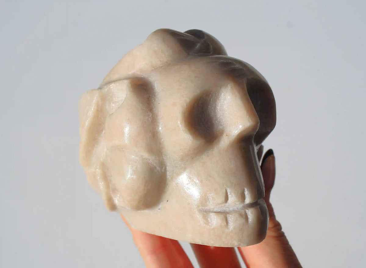 Lotus Flower Skull Authentic Isis Goddess Temple Stone from Egypt