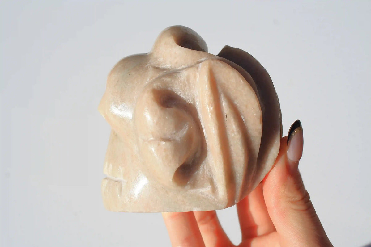 Lotus Flower Skull Authentic Isis Goddess Temple Stone from Egypt