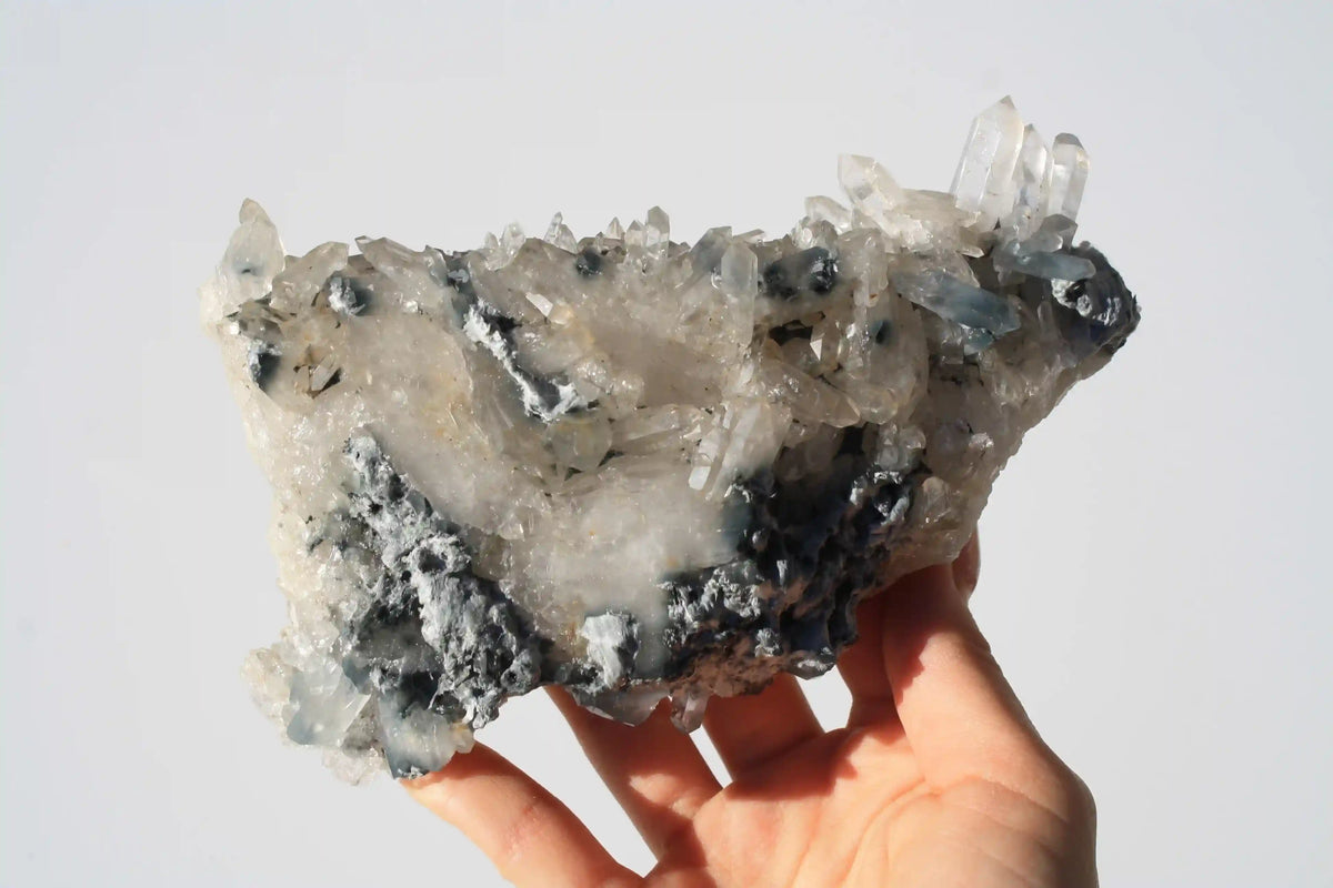 Blue Tara quartz, blue tara cluster, blue tara inclusion crystal , blue inclusion quartz, tara cluster, crystal tara cluster, Canadian crystal shop, blue quartz cluster 