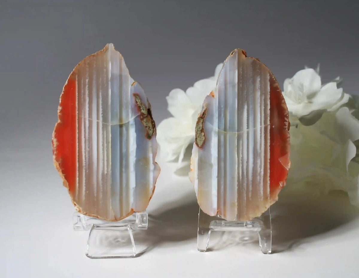 Swazi agate, agate pairs, swazi agate pair, orange swazi agate, white swazi agate, pink swazi agate, purple swazi agate, collectors swazi agate 
