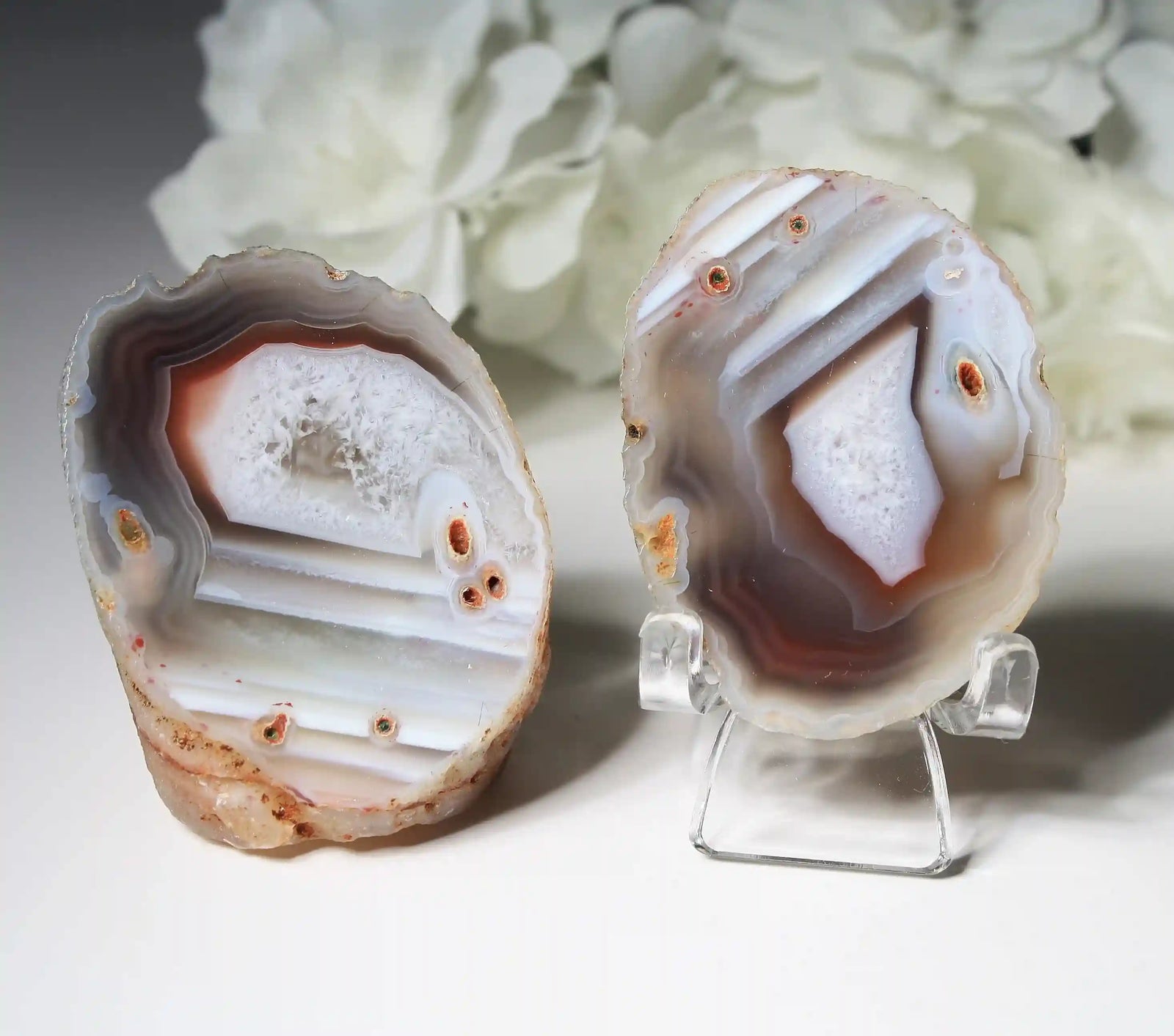 Swazi agate, agate pairs, swazi agate pair, orange swazi agate, white swazi agate, pink swazi agate, purple swazi agate, collectors swazi agate 