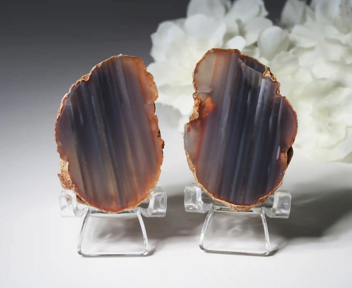 Swazi agate, agate pairs, swazi agate pair, orange swazi agate, white swazi agate, pink swazi agate, purple swazi agate, collectors swazi agate 