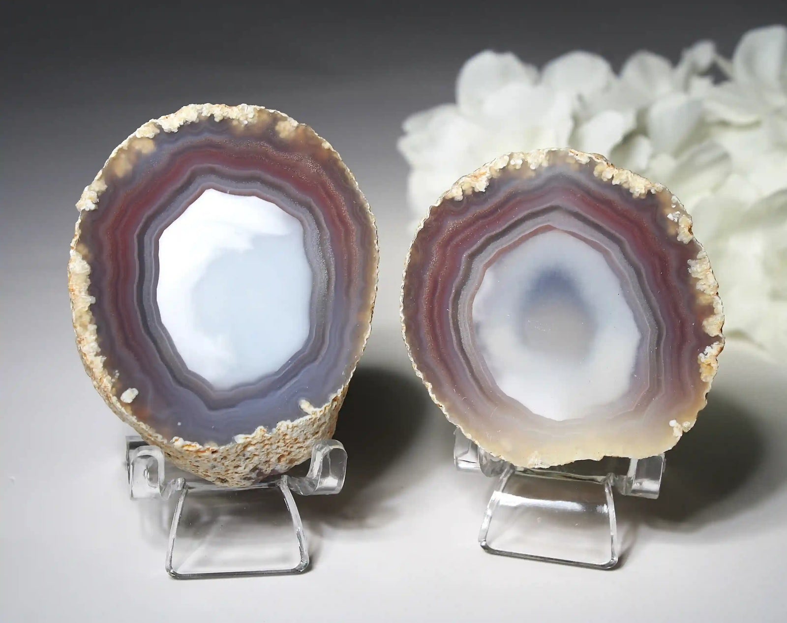 Swazi agate, agate pairs, swazi agate pair, orange swazi agate, white swazi agate, pink swazi agate, purple swazi agate, collectors swazi agate 