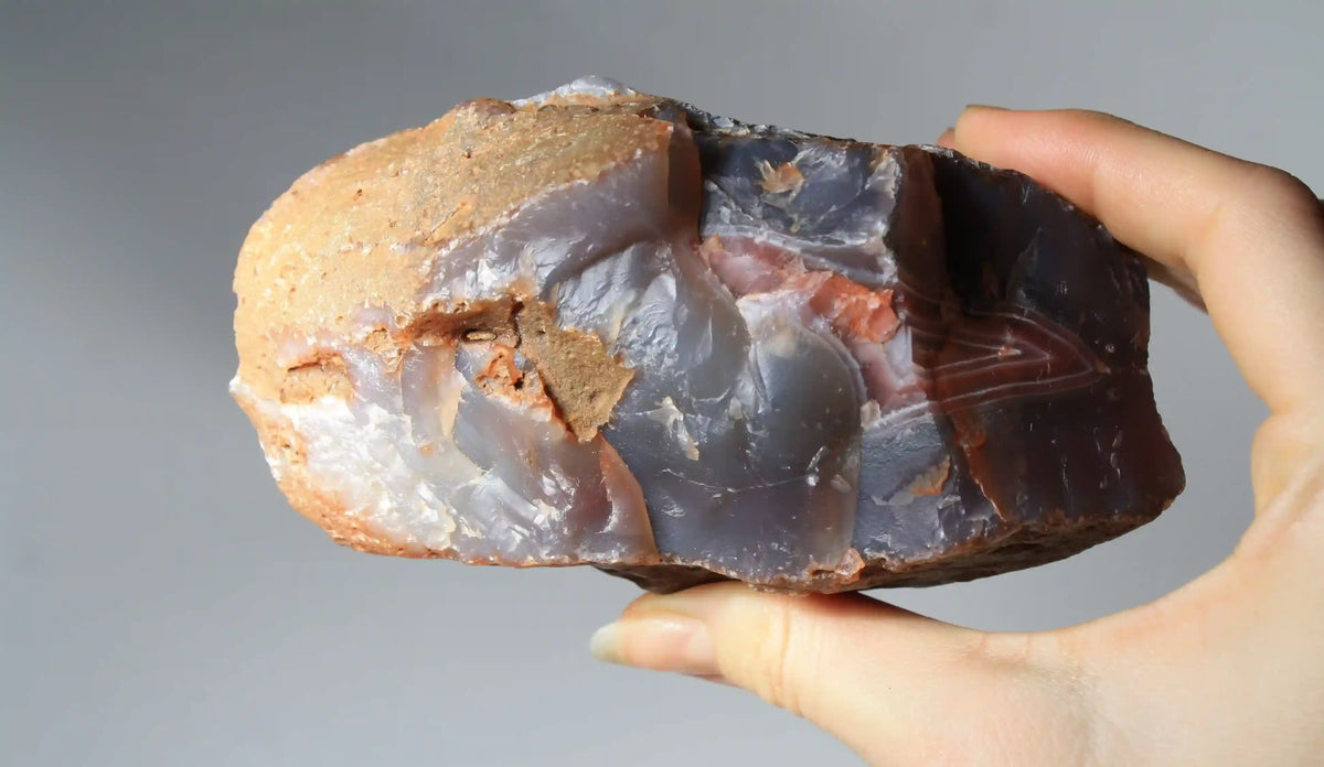 Large Pink and Blue Swazi Agate Pair with Banding